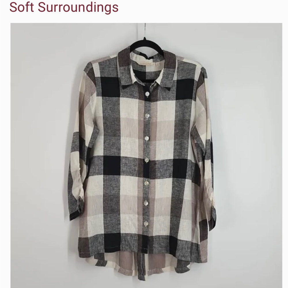 Soft Surroundings Carreaux plaid top Medium - Picture 2 of 7